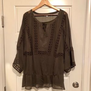 Plus Size Olive Blouse